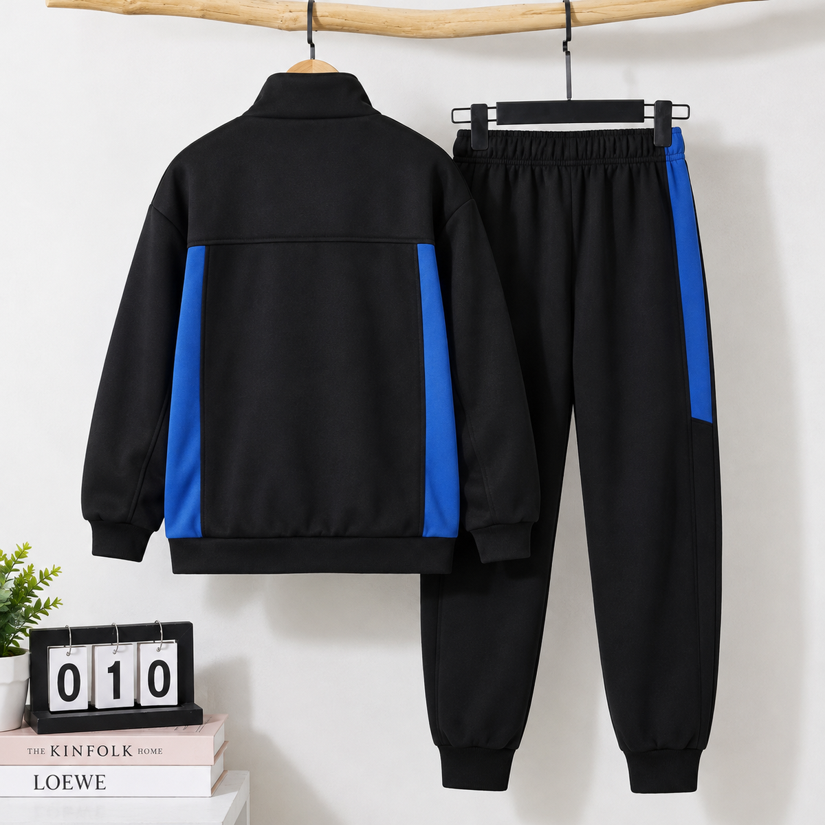 Unisex Black & Blue Winter Tracksuit